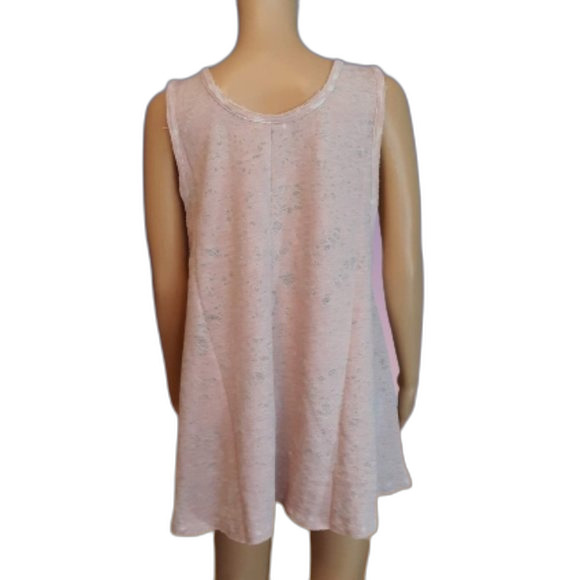Anthropologie Maronie Women's Distressed Sleeveless Top Large Blush oversizeA27 - Picture 4 of 10